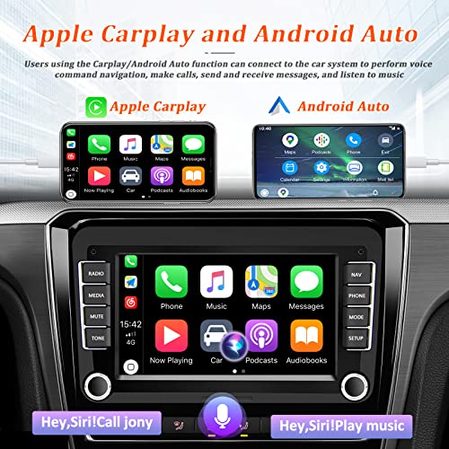 CAMECHO Android Autoradio mit Navi Carplay Android Autofür VW Golf 5 6 Polo Passat Jatta 7 Zoll HD Touchscreen mit GPS WiFi Bluetooth Autoradio 2 Din Lenkradsteuerung FM Radio Canbus Rückfahrkamera